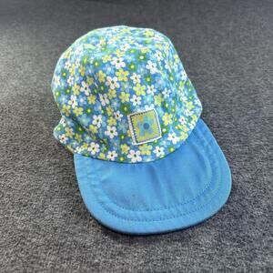 Gymboree vintage 1998 baseball CAP HAT 90s Blue Green Flower Girls XL XXL 5-7yr